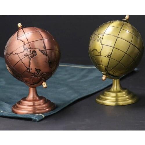 Smooth Texture Widely Applied Brass Sphere Globe Iron Display for Desktop