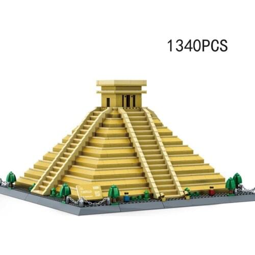 Disney Mickey mouse Around the World block maya civilization Pyramid Mexico model brick educational toy collection nanobrick