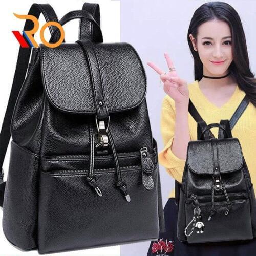 Women Leather Backpack Teenage Girl Teens School Bag Female Feminina Youth Bagpack Feminine Rucksack Sac A Dos Femme Mochila