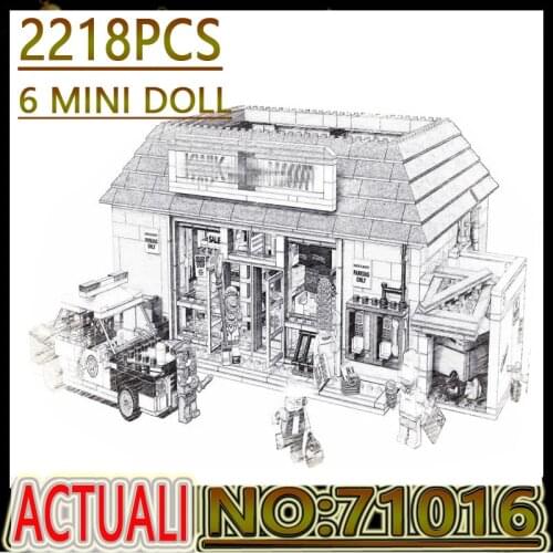 Hot 71016 Home and Supermarket Model Streetview Kwik-E-Mart Supermarkt Set Building Blocks Bricks Toys Kid Birthday Gift 180043