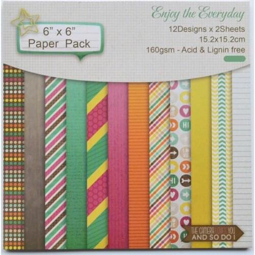 Life seriers 01 Scrapbooking Paper Pack Craft Paper Art Card Card Making 6inches 24Sheets /pack