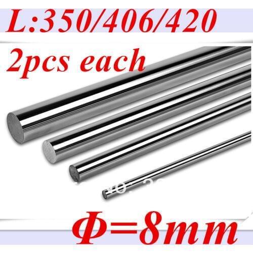 Linear round shaft 8mm group:2pcs/L350mm+2pcs/L406mm+2pcs/L420mm for CNC router