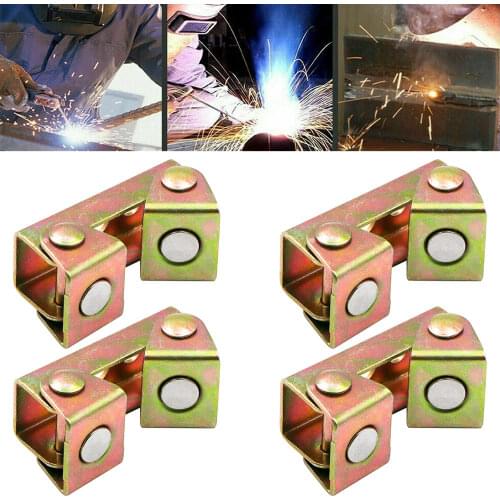 4Pcs/Set Magnetic V-type Clamps V-shaped Welding Holder Welding Fixture Adjustable Magnet V-Pads Hand Tools Metal Working Tool