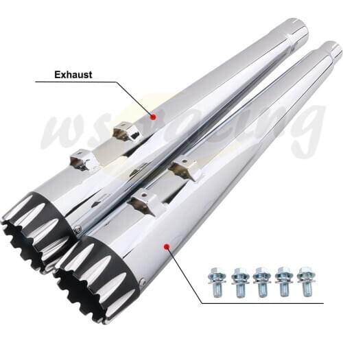 Motorcycle 2 Pcs Pair Slip on Exhaust Pipe For Harley Harley Touring Bagger Road King Ultra Classic 2017 2018 2019