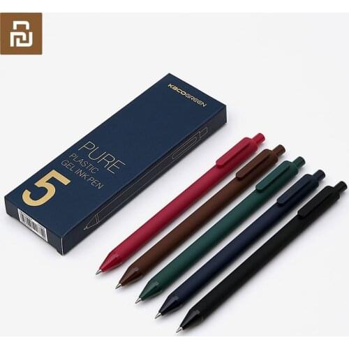 5pcs xiaomi KACO 0.5mm Roller Mi Signing P E N Gal Ink Smooth Writing Durable Signing 5 colors Refills top qualtiy new arrival