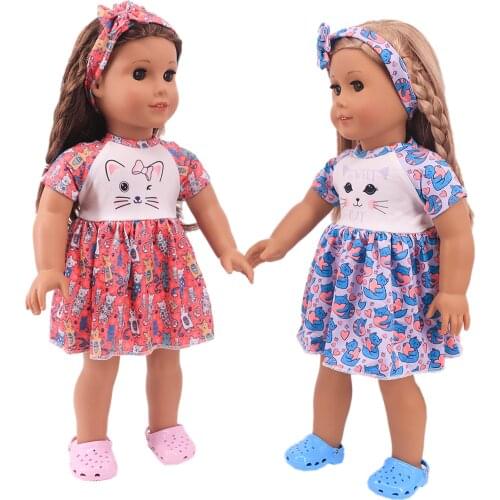 Girl Doll Clothes Set Skirts Headbands Shoes Doll Accessories Fit for 18 Inch&43 Cm Accessories For Girls Toy Gifts