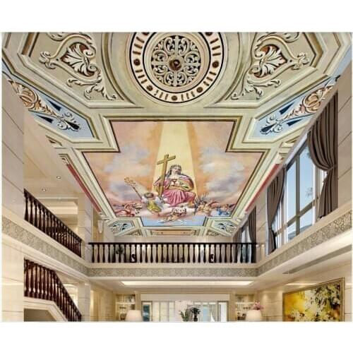 3d ceiling murals wallpaper custom photo Loving Virgin Mary and Little Angel living room home decor wallpaper for walls 3d