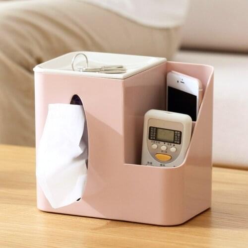 Desktop paper towel box multi - function remote control storage box tea table hand suction carton