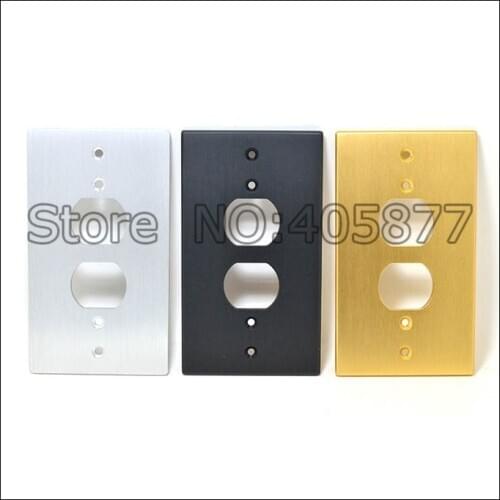 One AC Power Duple Receptacles Wall Outlet Cover Aluminum Panel Plate
