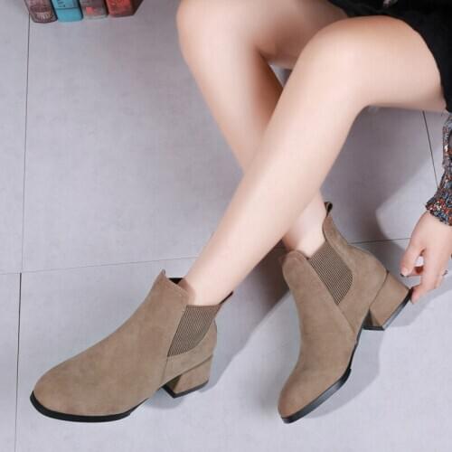 New Winter Wild With Short Boots Nude Color Was Thin And Thick With Womens Shoes Non-slip Wear-resistant Casual Fashion B12