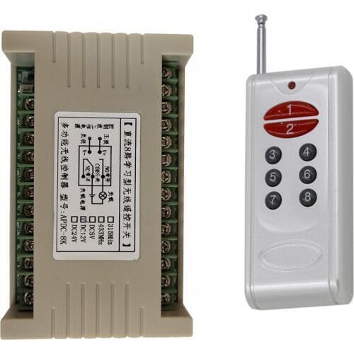 New DC 12V 24V 8 CH 8CH Wireless Remote Control Light Switch Smart 10A Radio Relay Receiver Module Transmitter Motor Pump Switch