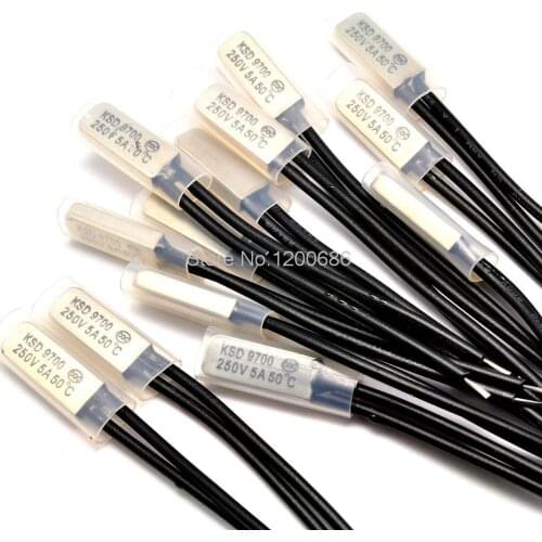 Temperature control switch KSD9700 50 degrees normally closed thermal protector / temperature controller 5A / 250V