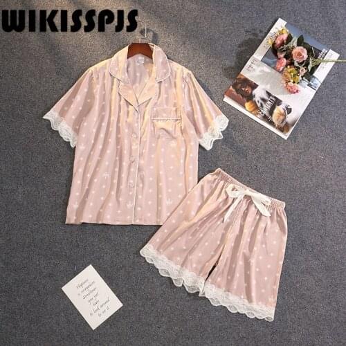 Pajamas Womens Summer 2021 New Lace Casual Home Wear Two Piece Set Summer Pj Sets for Women Sleepwear