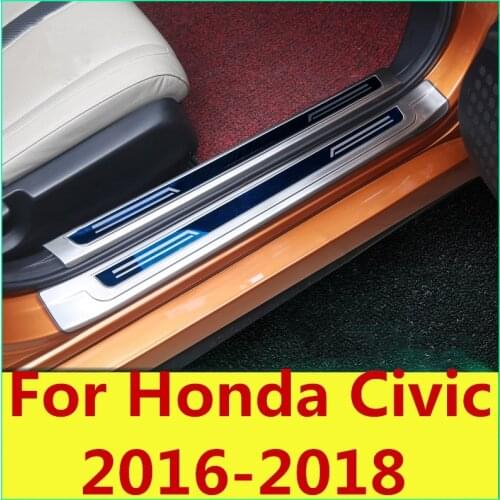 Door sill special welcome pedal guard plate exterior door pedal car Accessories For Honda Civic 2016-2018 10th Gen Sedan