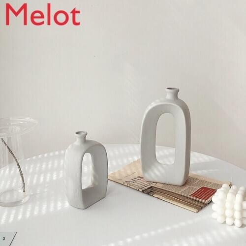 Korean Ins Simple Hollow Vase Nordic Homestay Cafe Decoration Dried Flowers and Flowerpot Home Decor plant pots decorative