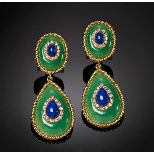 Retro Style Triangle Lock Shape Drop Shape Female Metal Earring Women Vintage Earring Jewelry