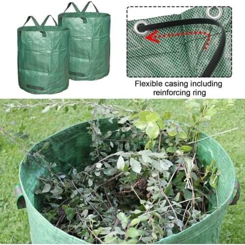 Garden Deciduous Bag Reusable For Collecting Leaves Garden Garbage Bag With Handrail Yard Waste Bag
