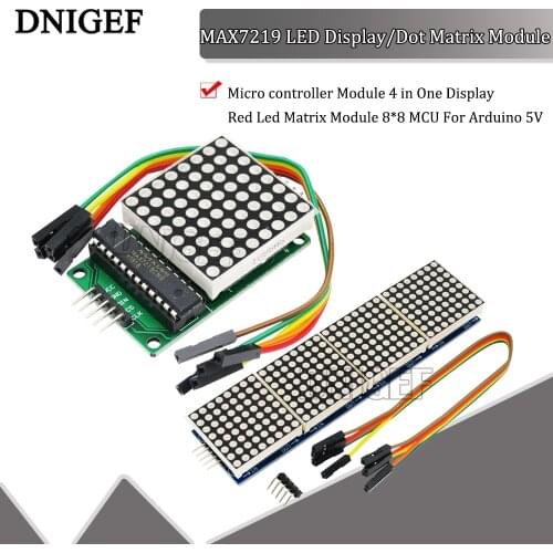 MAX7219 LED Display/Dot Matrix Module Micro controller Module 4 in One Display Red Led Matrix Module 8*8 MCU For Arduino 5V