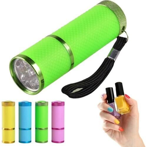 8.7x2.6 cm Makeup Mini LED Flashlight UV Lamp Nail Dryer Lighting Professional 12W Lights AAA Battery 4 Colors Useful Tools 2019