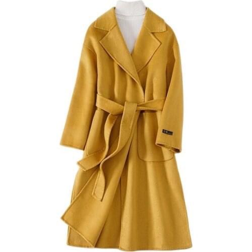 Winter Coat Women New Fashion Cashmere Wool Coat Outerwear Female Long Thick Warm Double-Sided Wool Overcoat Windbreaker
