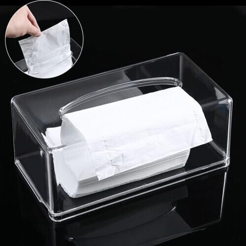 1pc Clear Tissue Box Acrylic Cover Transparent Rectangular Napkin Paper Holders Hotel Home Supplies 223*122*90mm