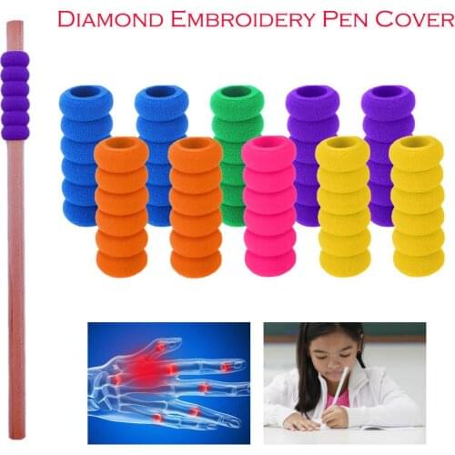 10pcs Diamond Painting Accessories Diamond Embroidery Pen Cover Students School Supplies Sponge Rhinestone Mosaic Point Pen Case