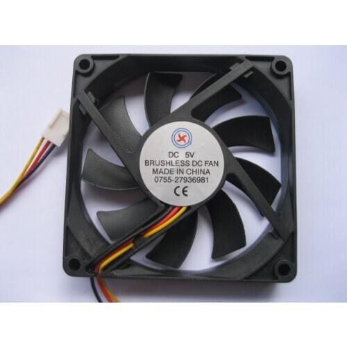 10 pcs Brushless DC Cooling Fan 9 Blade 5V 8015s 80x80x15mm 3 Wires Black