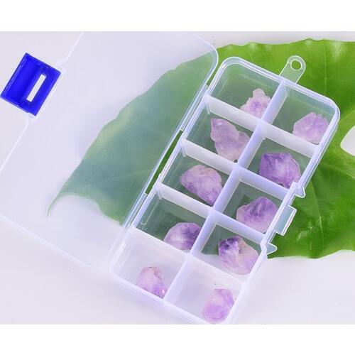 10 pieces/box Raw Stone Amethyst Irregular Natural Rock Purple Mineral For Chakra Healing Specimen Collection Garden Home Decor