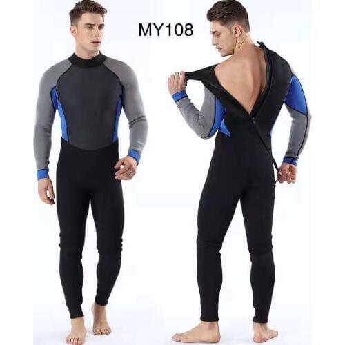 3mm Neoprene men 's Diving Wetsuits Swimming Surfing Warm Clothing Wetsuits Back YKK zipper One-piece Diving Neoprene Wetsuits