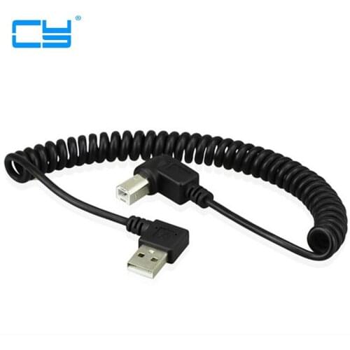 40 CM USB 2.0 macho para 4pin USB B tipo angulo direito dados retratil cabo de carregamento para USB2.0 impressora e Scanner