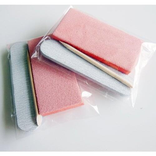 5 pcs mini manicure set pedicure kit prefessional nail set hotel manicure tool nail buffer block cuticle wood stick