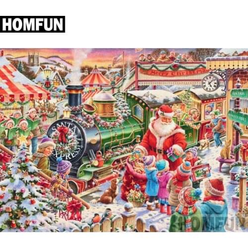 HOMFUN Full Square/Round Drill 5D DIY Diamond Painting "Christmas gift" Embroidery Cross Stitch 5D Home Decor Gift A02736