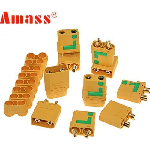 Amass XT90S 10PCS XT90 Connector Anti-Spark Male Female Connector with cover Sheath Housing VS XT60 Deans for RC Lipo Battery