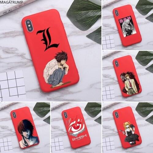 Anime Death Note Phone Case For iPhone 12 mini pro MAX 11 Pro X XR 7 8 6 Plus Candy Color red Soft Silicone Cover