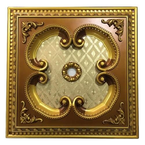 Decorative Square Design Vintage Looking Ceiling Medallion for Chandeliers Damask Pattern 60cm 23.62
