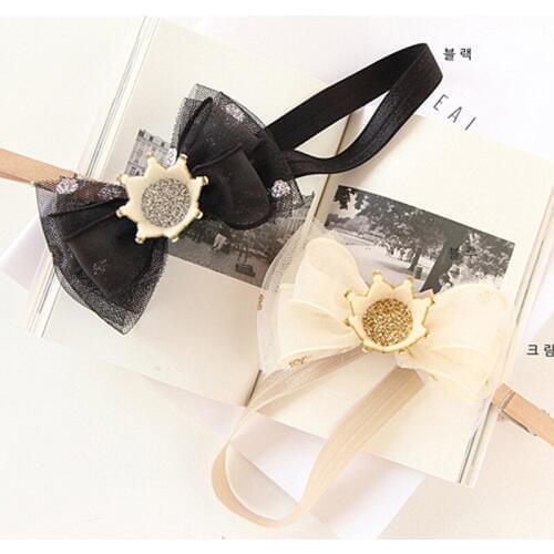 Baby Gauze Crown Bow Hairband 0 to 2 Years Hair Accessories Beautiful Girl Headband Christmas Hair Clips Infant Birthday Gift