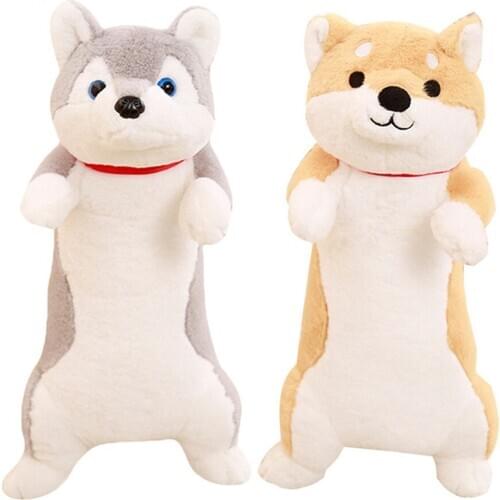 Fancytrader 39'' Kawaii Animal Giant Shiba Inu Plush Toys Big Soft Husky Dog Hugging Pillow Doll for Kids Gift 100cm 2 Models