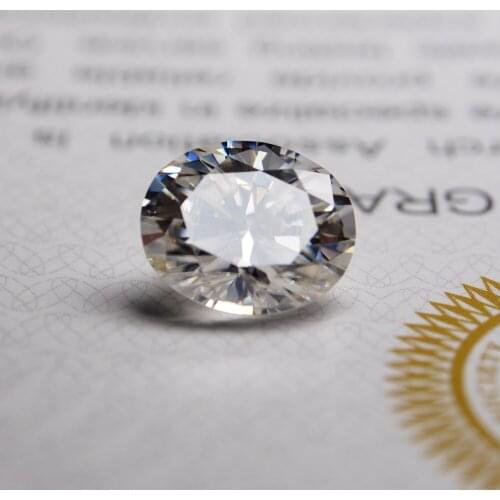 Lab Grown 6 Carats 10x12mm Oval Cut Moissanite Diamond VVS White D Loose Gemstones