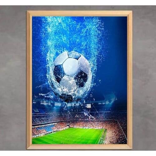 IHWA DIY 5D Diamond Painting Football Cross Stitch Landscape Diamond Mosaic Embroidery Picture Resin Diamond Draw Decor Painting