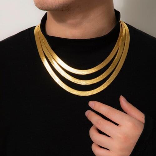 SHIXIN Punk Chunky Snake Chain Necklace Men Hip Hop Gold/Silver Color Short Choker Collar Necklace for Women Neck Chains Jewelry