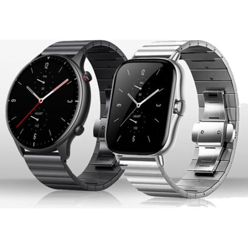 Metal Strap For Amazfit GTR 2 2e 47mm strap Stainless Steel butterfly buckle Loop Bracelet Replacement For Amazfit GTS2 Mini