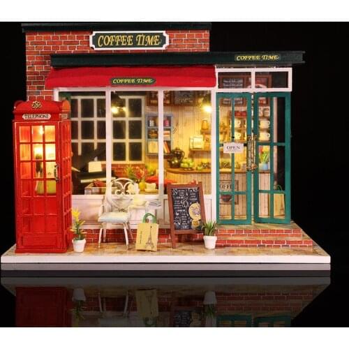 Miniature DIY Doll House Wooden Miniatura Doll Houses Furniture Assemble Kit Handmade Model Dollhouse Toy For Children Gifts