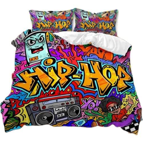 Hip-Hop Style Fashion Luxury Bedding Sanded Three-Piece Set Of Various Sizes 3D Printing Four Seasons Household, No Sheets