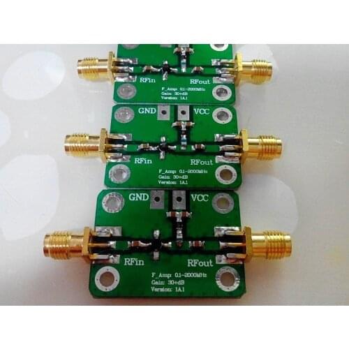 0.1MHZ to 2000MHz 2GHz Low Noise RF Broadband Sigal amplifier Module 30dB VHF LNA TV Antenna