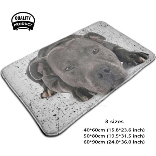 Love Is 4 Paws Waggy Tail Blue Staf Shire Bull Terrier Soft House Family Anti-Slip Mat Rug Carpet Love Dogs Just A Girl Who