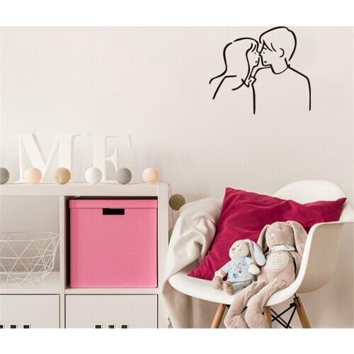 Korean style Lover Kiss Wall Sticker Home Decor Stickers For Bedroom Living Room Bar Removable Wallpaper ov467
