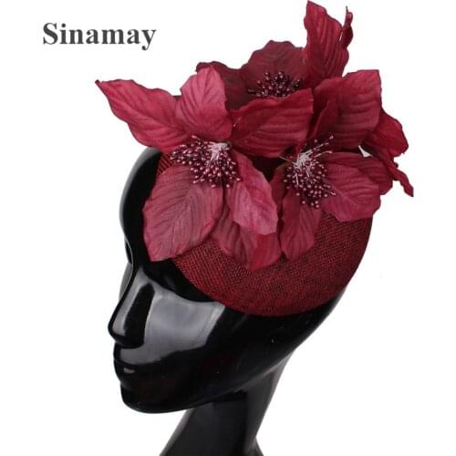 New Fashion Marron Flower Women Fascinator Wedding Hat Charming Party Ladies Headwear Hairpin Bride Hair Accessories Hair Clip