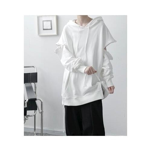 Autumn and winter red new coat cold cold wind personality minority hooded sweater designer feeling men and women loose