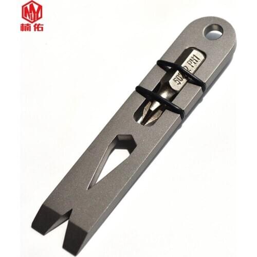 Titanium Alloy Bottle Opener Multi-function Crowbar EDC Outdoor Self-defense Tool To Send Screwdriver