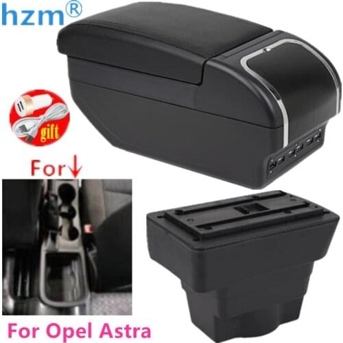Armrest Box For Opel Astra J Central Store Content Box Dual Layer With Ashtray Cup holder Decoration Accessories USB Charging